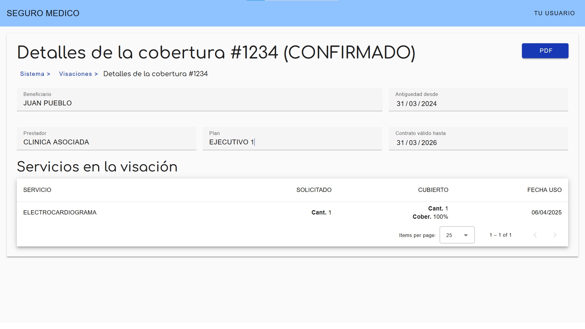 Sistema para seguros médicos